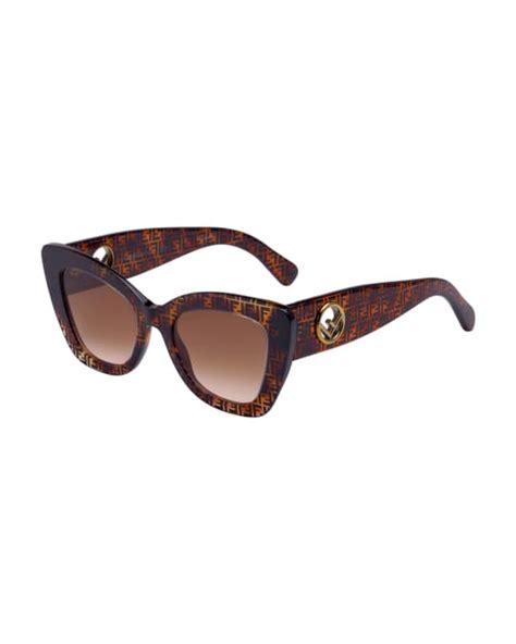 Fendi Square Acetate Sunglasses w/ FF Arms 